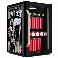 Klarstein Beersafe 70, Craft Beer Edition, lednice, 70 l, 3 police, panoramatické skleněné dveře, nerezová ocel