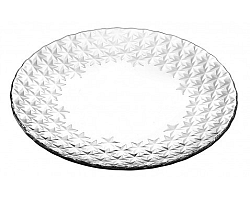 Mělký talíř 28 cm skleněný, hvězdy